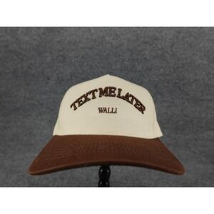 Walli Text Me Later Snapback Hat Unisex OSFM Cream Brown Excellent‎ Streetwear